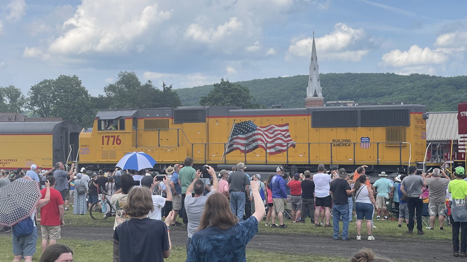 A flag-wrapped Union Pacific No. 1776 was part of the lineup.